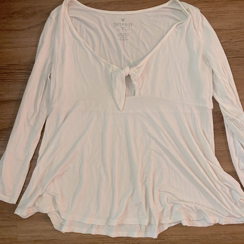American eagle soft & sexy open front top with tie size medium